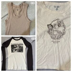 Brandy Melville shirt bundle - 3 different style and designed shirts. Like new.